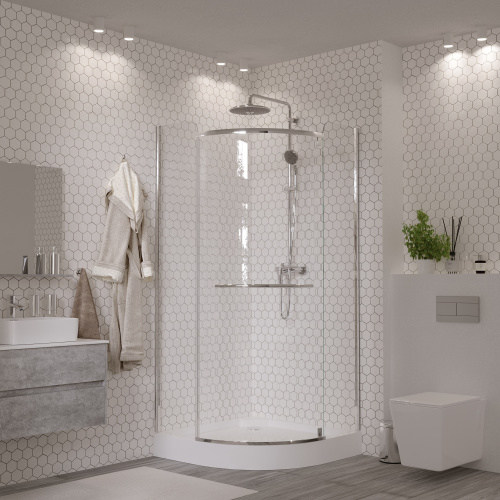 Душевой уголок Grossman Classic GR-7090 90х90 стекло прозрачное профиль хром глянцевый без поддона - фото 2